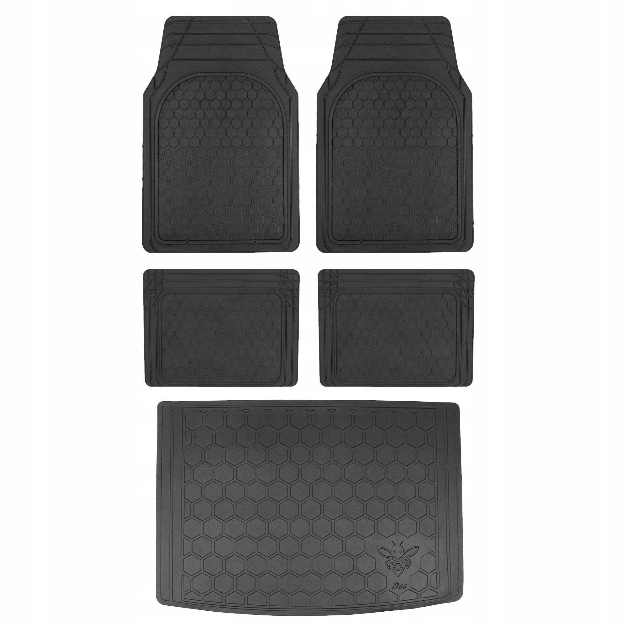 BEE Universal Rubber Rug Set and TPE Trunk Mat