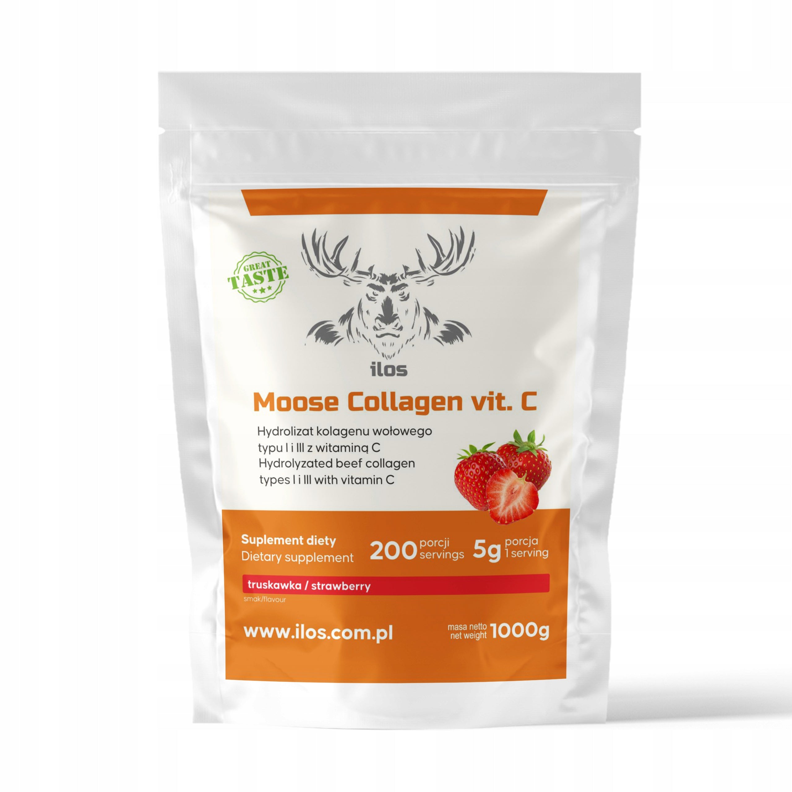 BEEF COLLAGEN TYPE 1 and 3 vitamin C COLLAGEN 1000g 1kg DELICIOUS STRAWBERRY
