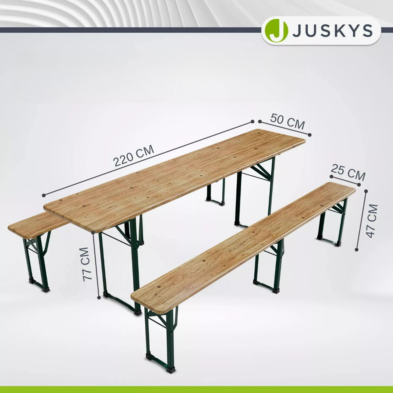 BEER SET TABLE 220CM + 2 BENCHES FOLDING GARDEN FESTIVAL FEAST CATERING Manufacturer code 200909