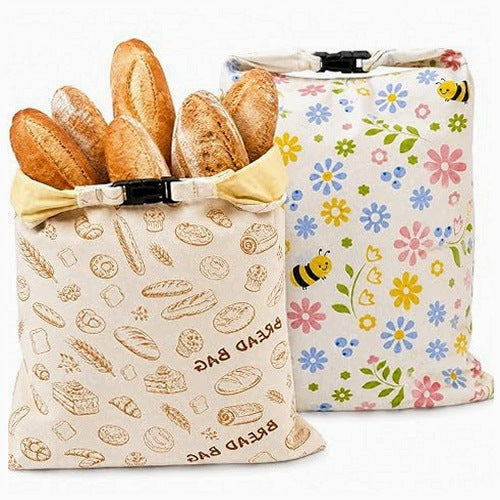 BEESWAX BREAD BAG REUSABLE ORGANIC COTTON 2