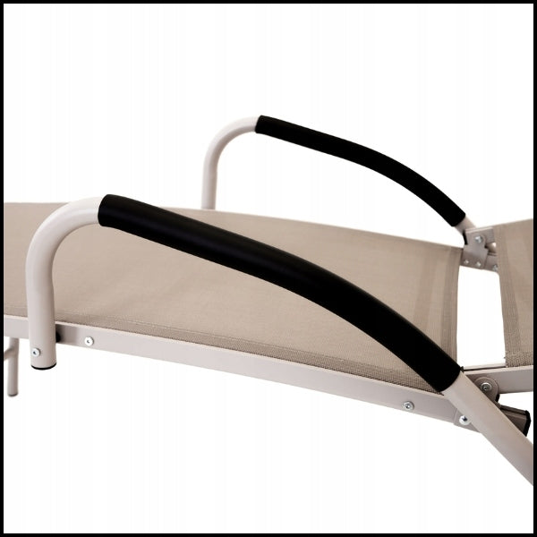 BEIGE ALUMINUM COUCH FOLDING GARDEN LOUNGER GARDEN BACKREST ADJUSTMENT Length (longer side) 182 cm