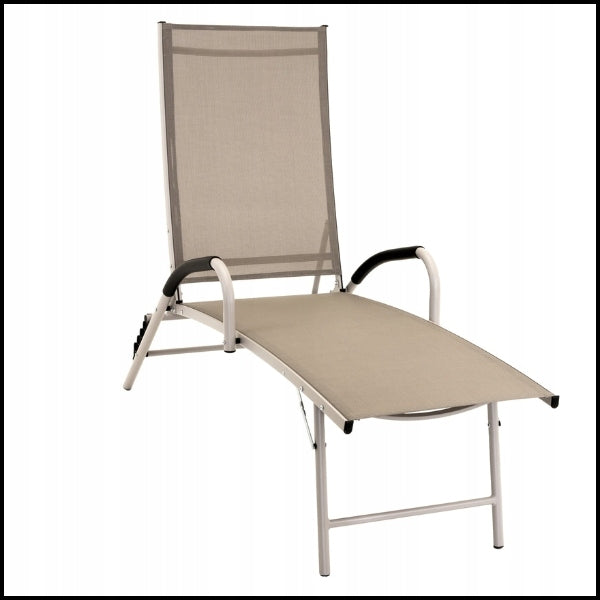 BEIGE ALUMINUM COUCH FOLDING GARDEN LOUNGER GARDEN BACKREST ADJUSTMENT Width (shorter side) 62 cm