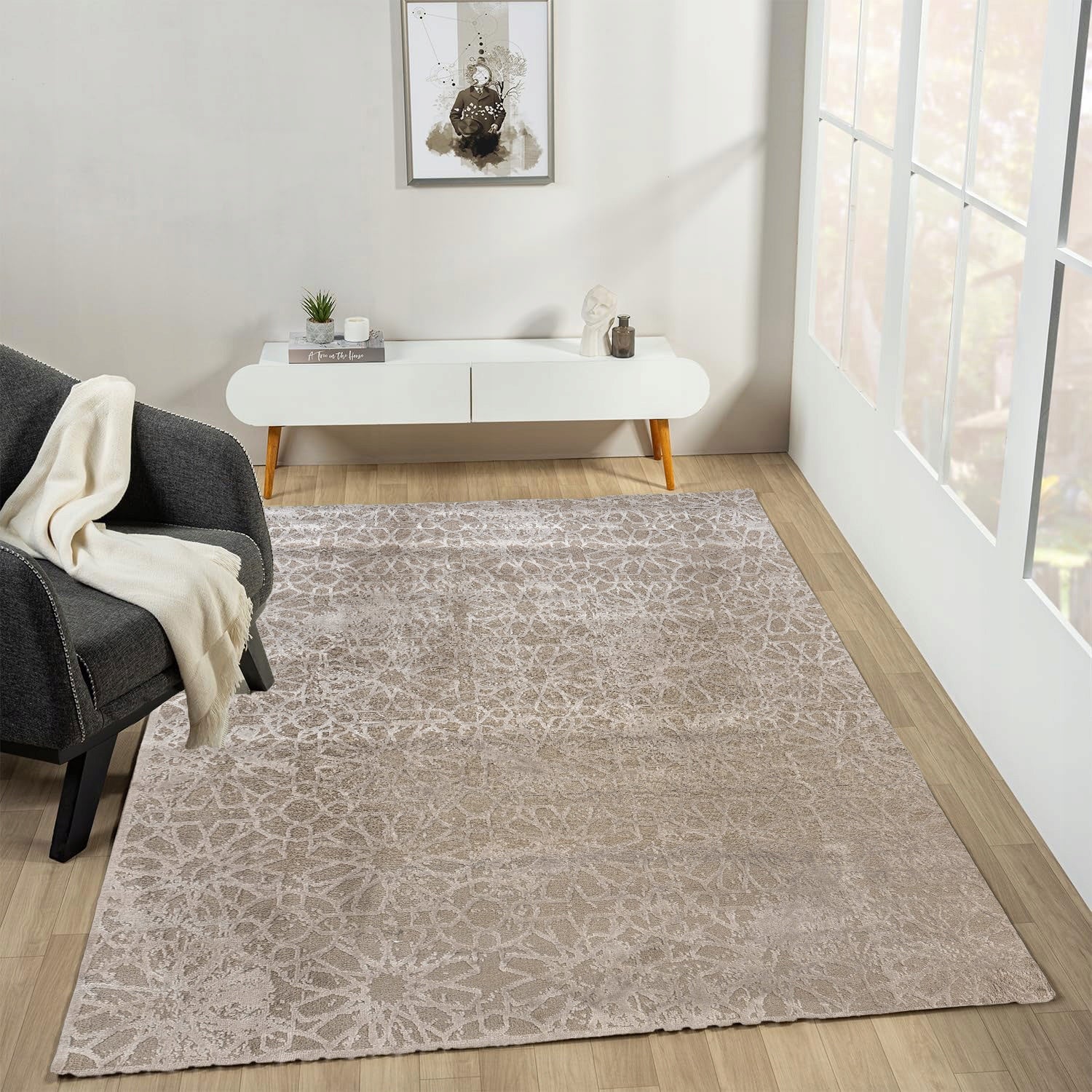 BEIGE CARPET 160X230 CM MODERN STYLE COSTA LIGHT FOR LIVING ROOM FOR BEDROOM Brand Sindbad