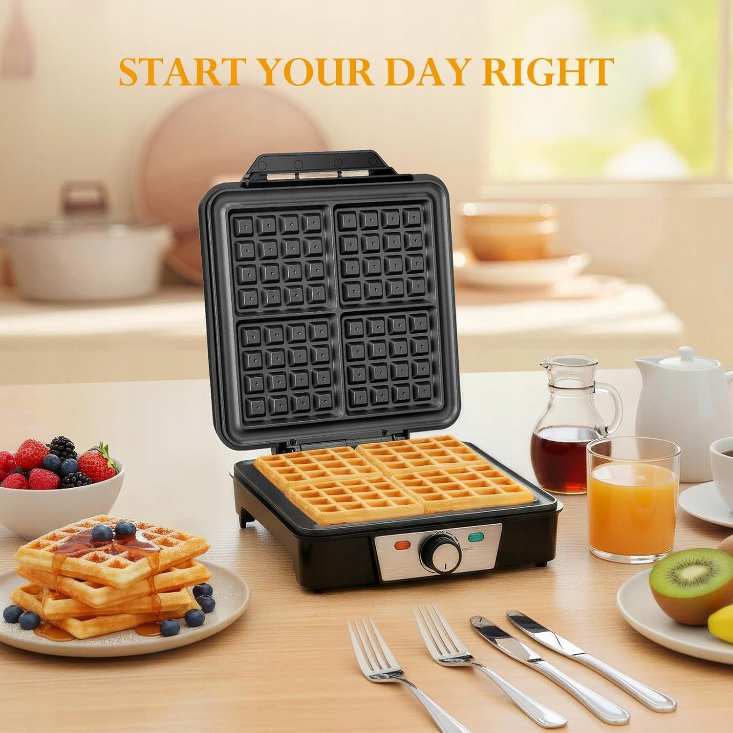 BELGIAN WAFFLE IRON 1200W 4 DISCS FAST HEAT NONSTICK Brand no brand