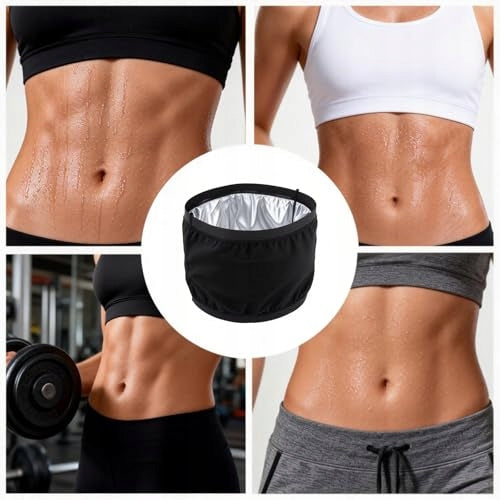 BELLY SLIMMING BELT NEOPRENE SILVER FOR WOMEN MEN S/M Body parts stomach