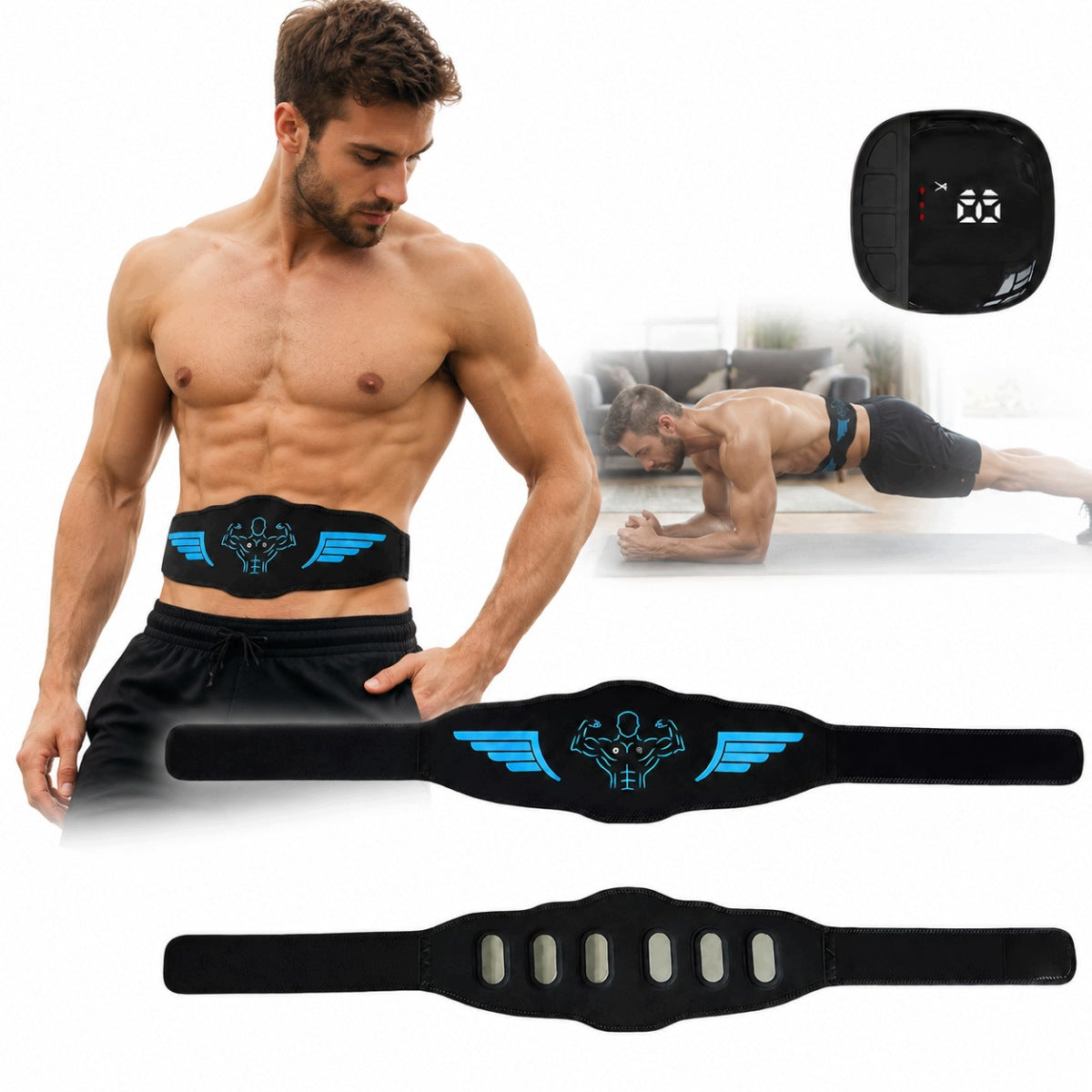 BELT ELECTROSTIMULATOR FOR ABDOMINAL MUSCLES REDUCING BODY FAT