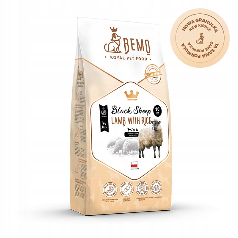 BEMO Black Sheep - dry food for dogs - Lamb with Rice - S/M - 10kg