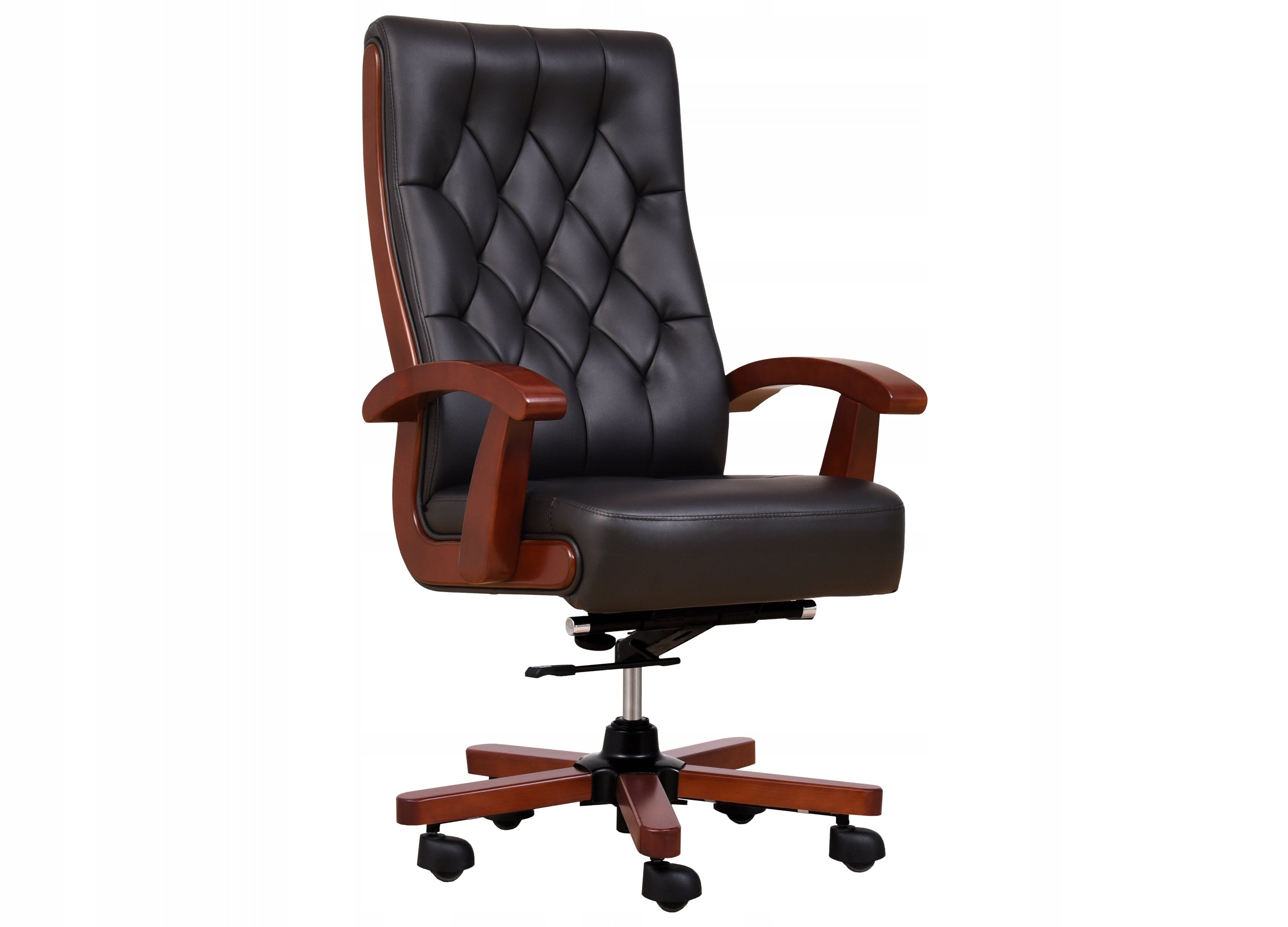BEMONDI CONSUL Leather Black Armchair for Living Rooms and Offices