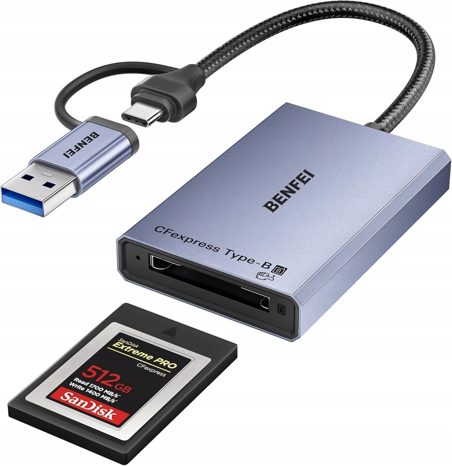 BENFEI CFexpress Type B memory card reader with USB 3.2 (Gen 2) 10Gbps