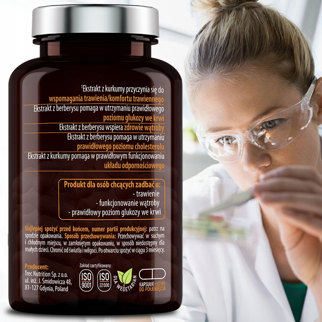 BERBERINE + CURCUMIN 600 MG Glucose Sugar Digestion Liver 90 DAYS VEGE Name other