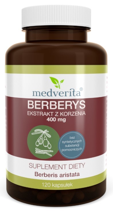 BERBERINE EXTRACT 400mg BERBERINE BERBERYS STRESS DIGESTION 120 caps. Brand Medverita