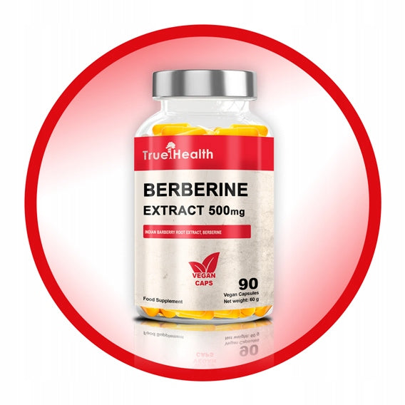 BERBERINE EXTRACT 500 mg BERBERINE 90 kaps DIABETES BERBERYS TRUE HEALTH Packaging status original