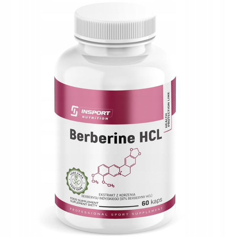 BERBERINE HCL 500mg 60 kap PURE DIGESTION DIABETES WEIGHT LOSS | INSPORT Packaging status original