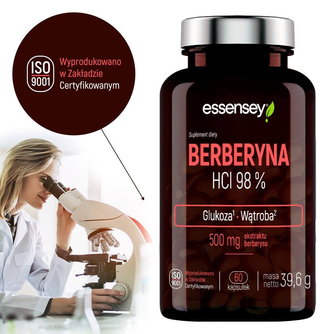 BERBERINE HCL 98% 500 mg Piperine Extract Slimming Sugar Liver Packaging status original