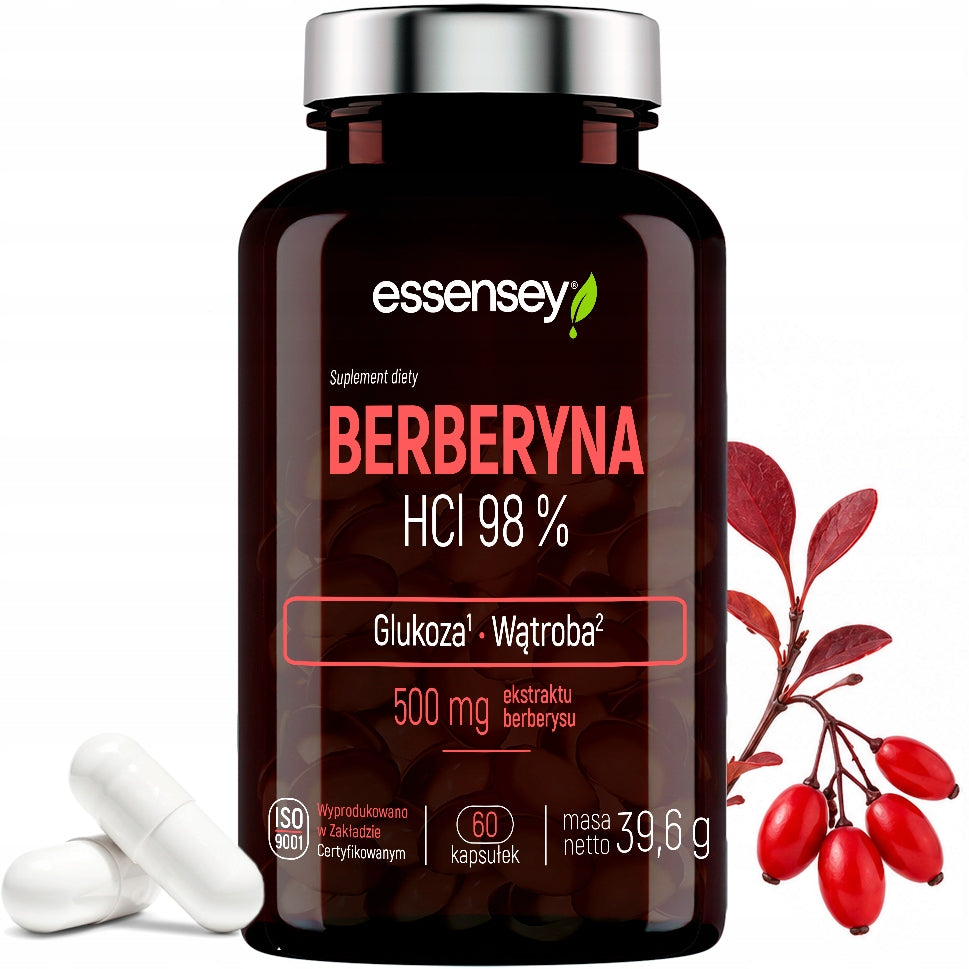 BERBERINE HCL 98% 500 mg Piperine Extract Slimming Sugar Liver
