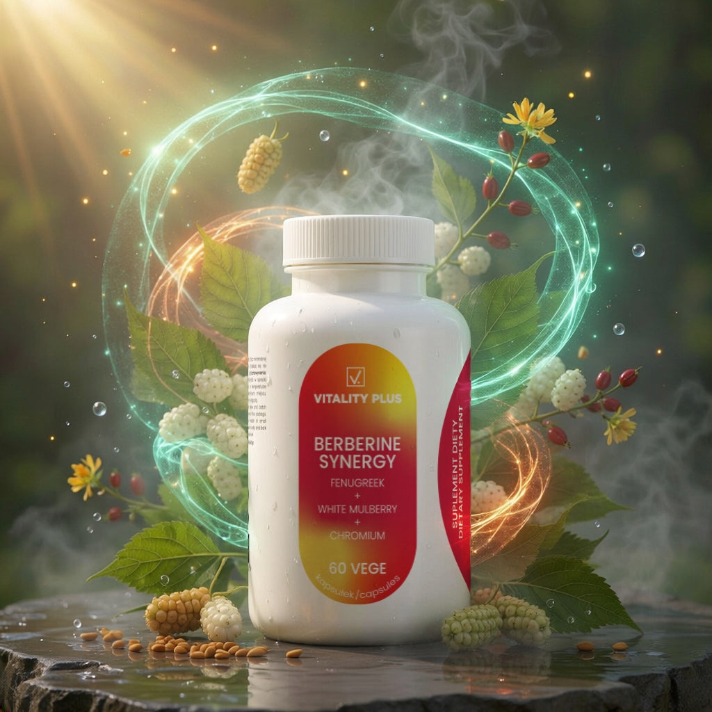BERBERINE HCL 98% + FENUGREEK + MULBERRY + CHROMIUM 60 kaps VEGE Extracts Packaging status original