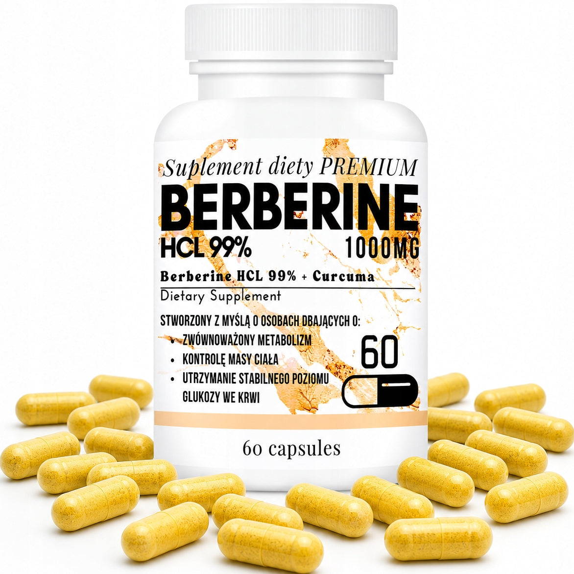BERBERINE HCL 99% 1000MG TURMERIC EXTRACT GLUCOSE INSULIN SLIMMING 60T