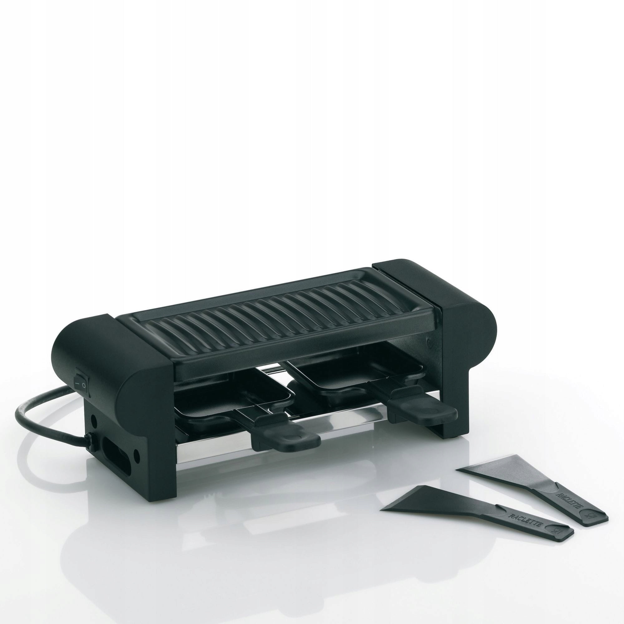 BERNINA grill black, 29,5x10,5x10 cm, 2 pans and spatula Power rating 350 W