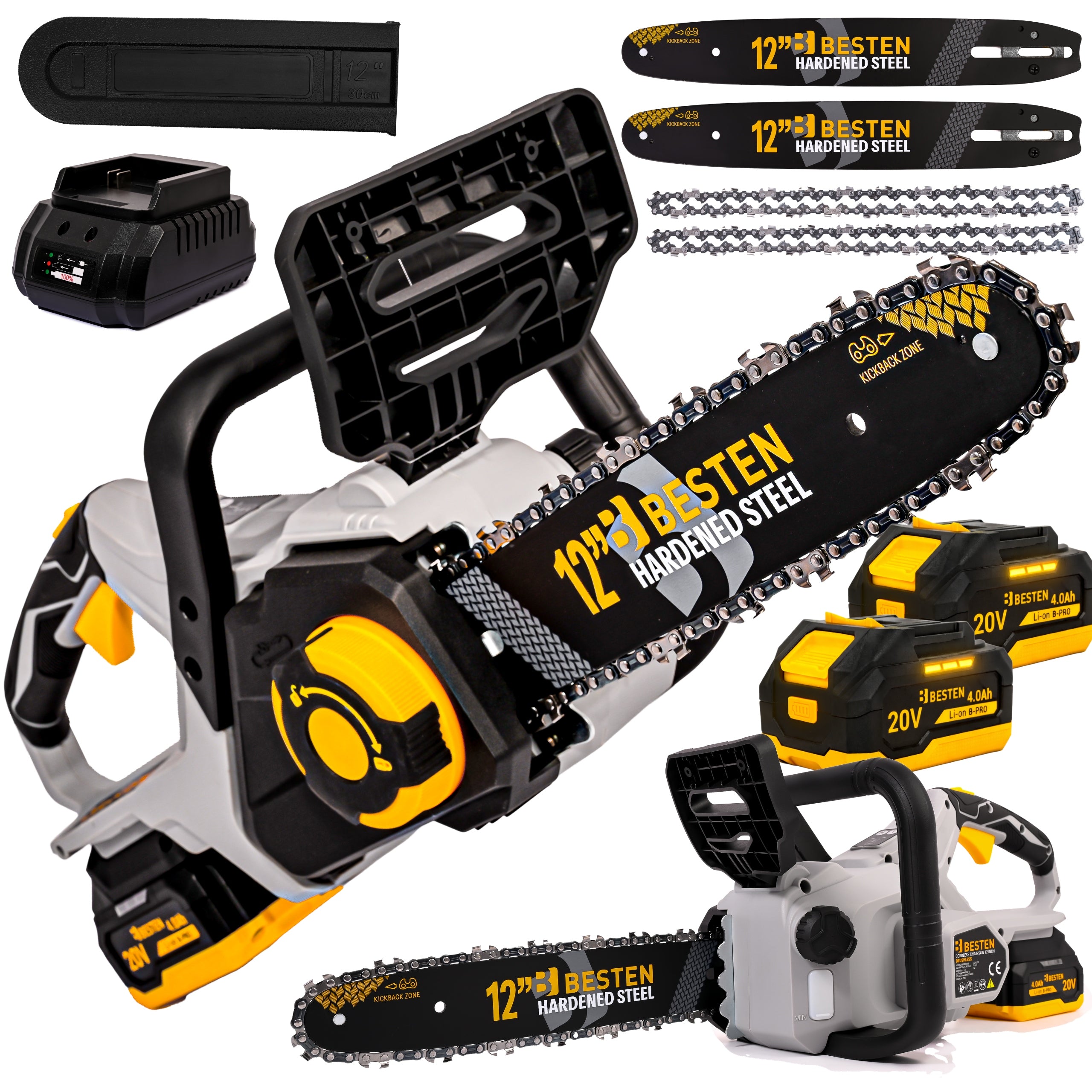 BESTEN Chainsaw Cordless Branch Brushless Saw 4,0Ah