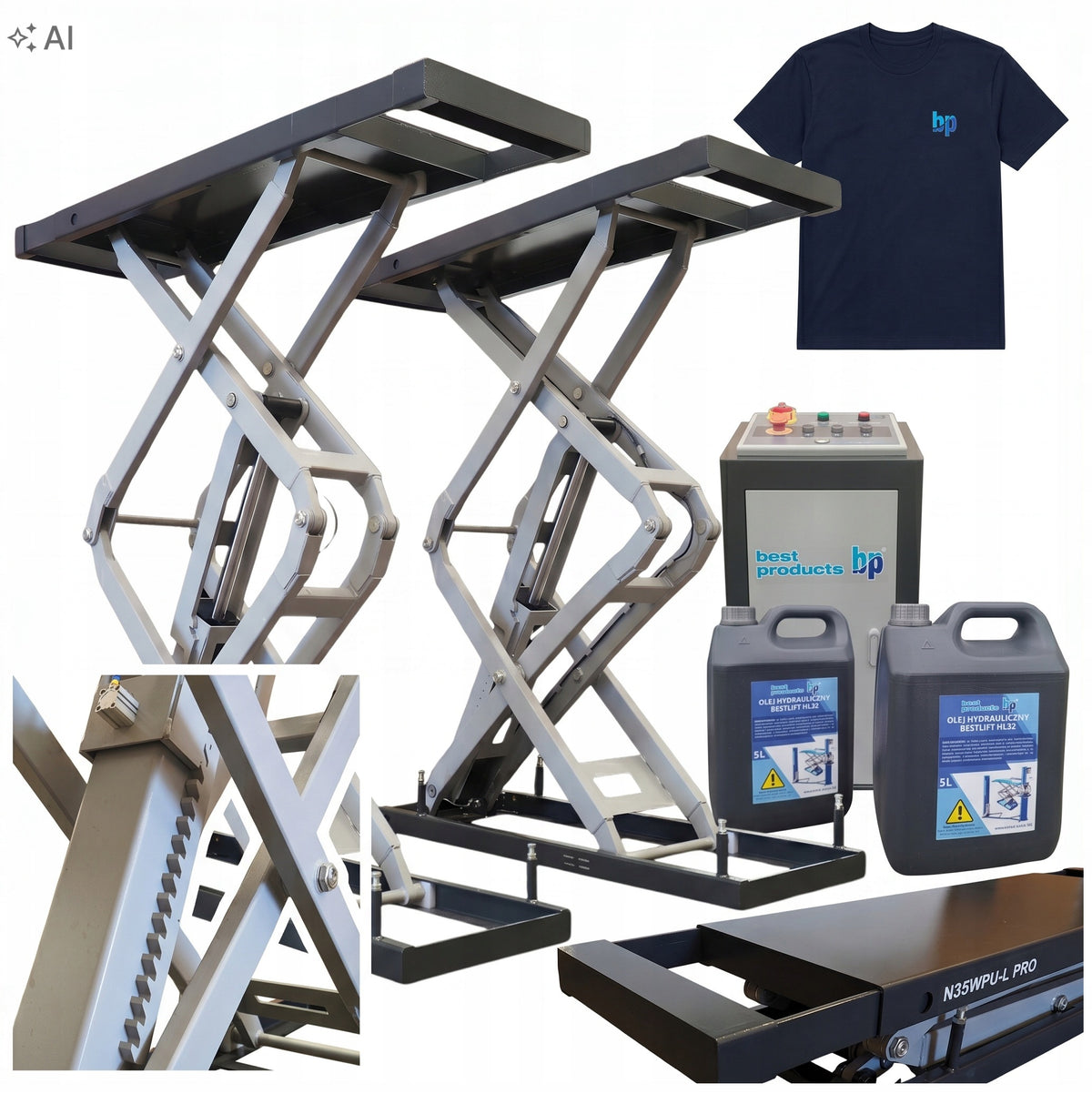BESTLIFT N35WPU-L PRO HIGH 2,03M 3,5T FLOOR SCISSOR LIFT