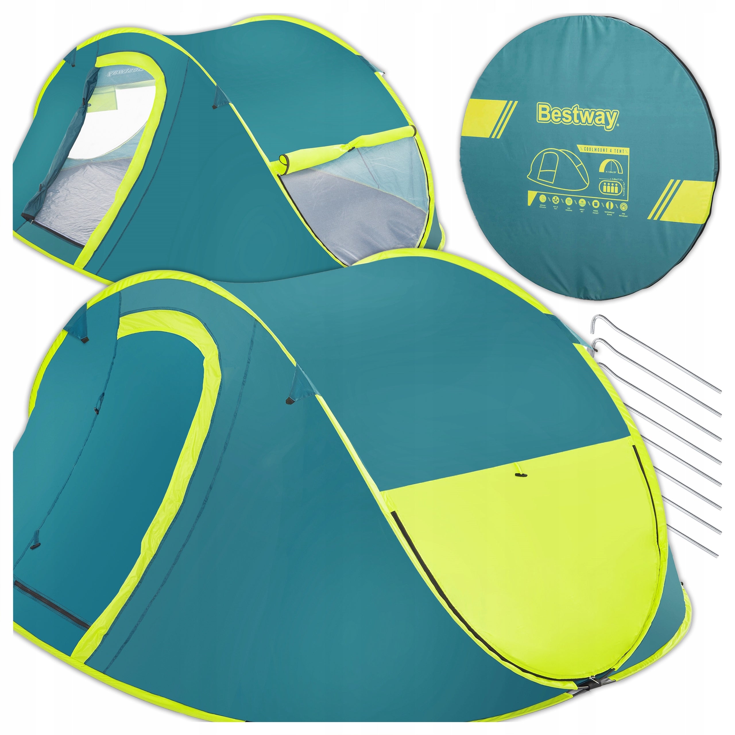 BESTWAY 4-Person Tourist Tent Self-Assembly Automatic 68087 Kind travel