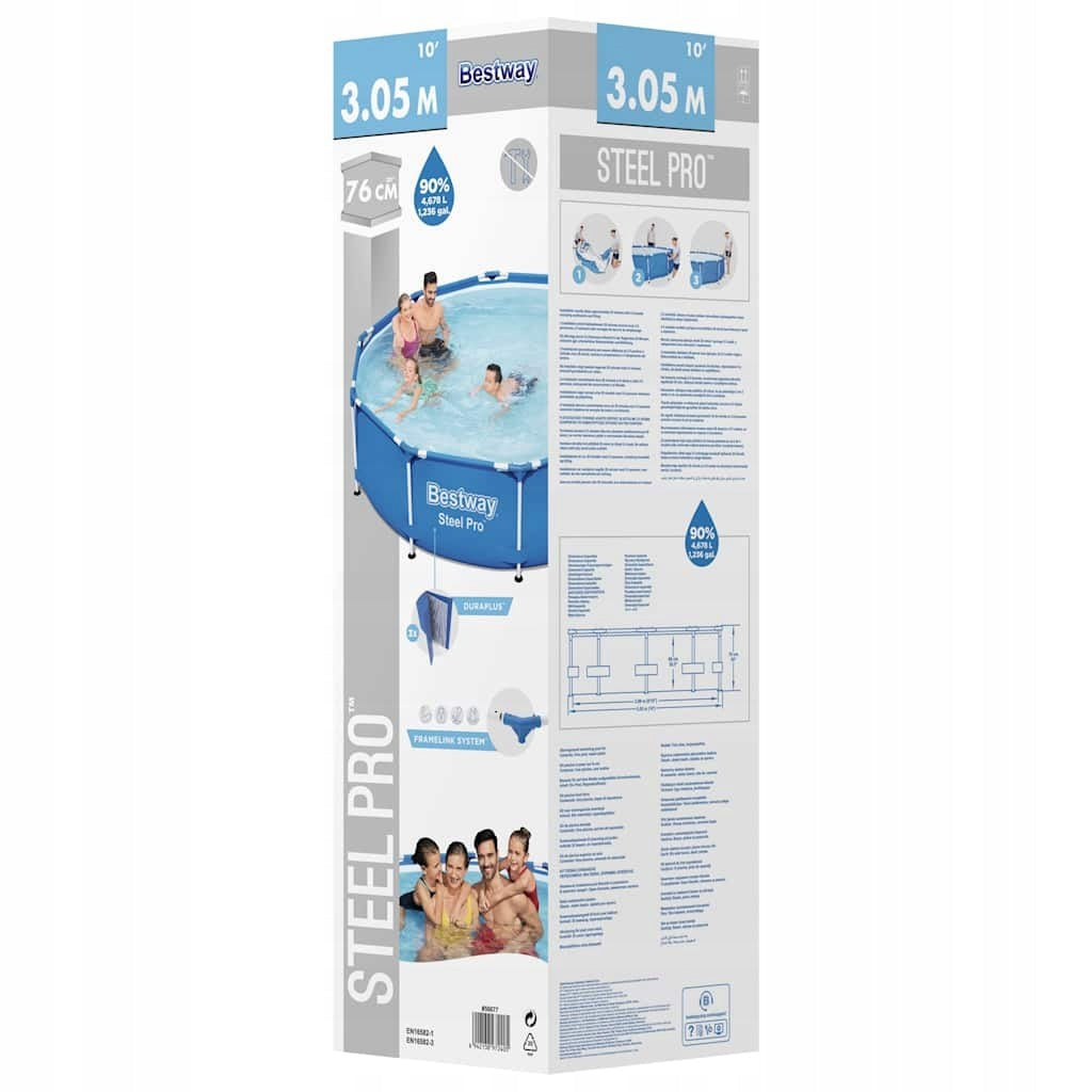 BESTWAY SWIMMING POOL STEEL PRO 305X 76CM Brand Bestway