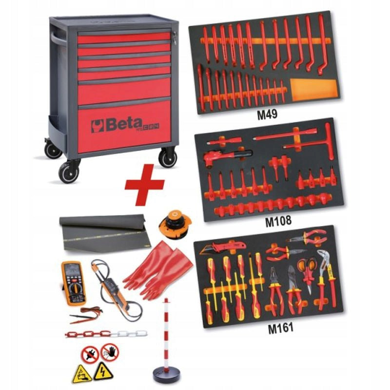 BETA TOOL WORKSHOP TROLLEY WITH 81 INSULATED TOOLS EV 230V
