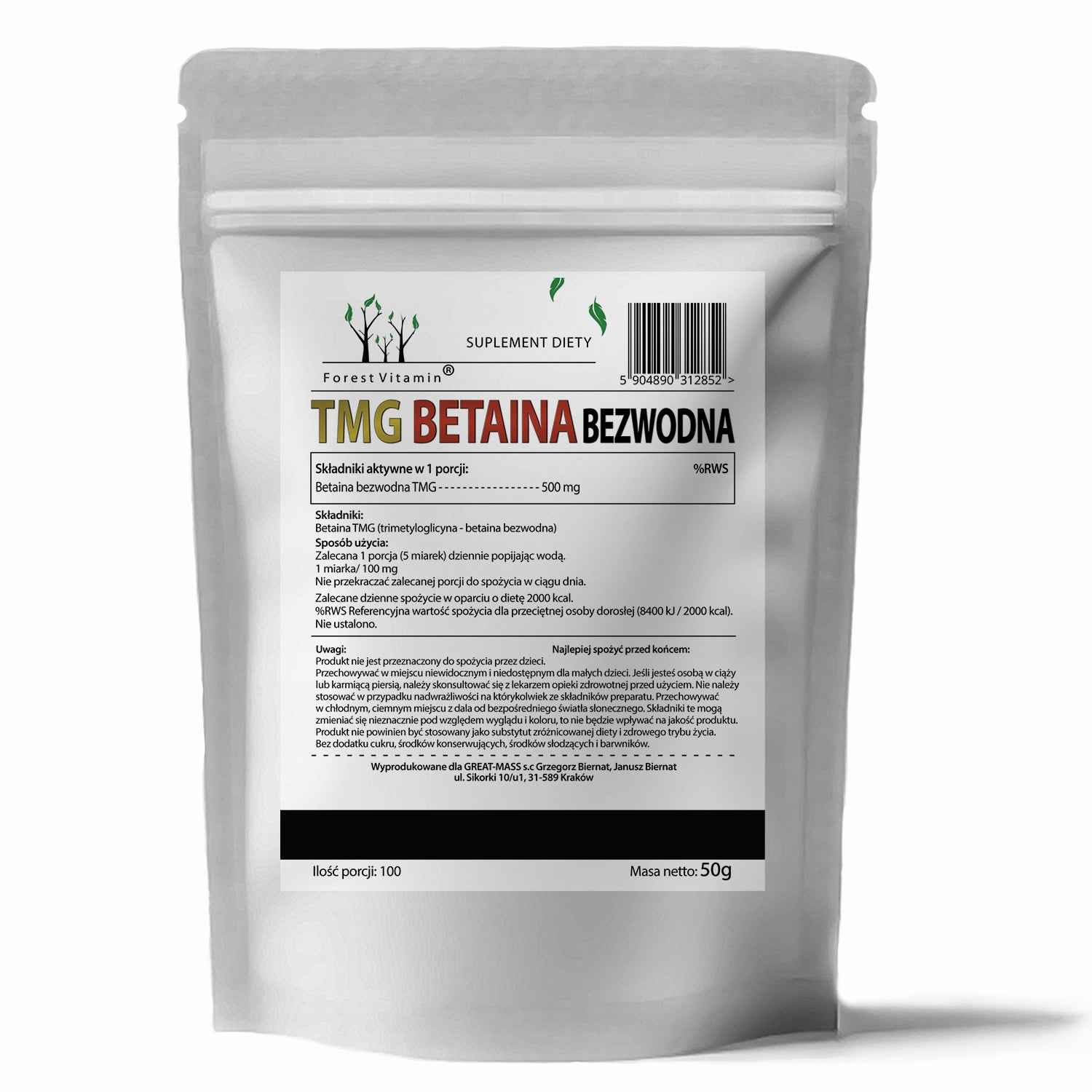 BETAINE ANHYDROUS TMG 500MG 100 SERVINGS LIVER DETOX AND PURE METHYLATION 99% Name TMG Betain