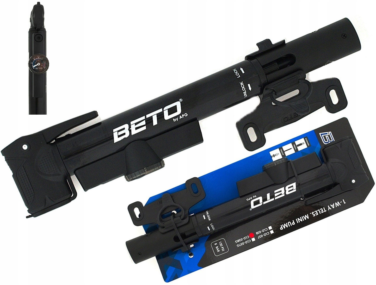 BETO CLD038G AV/FV/DV pump with 8 bar pressure gauge