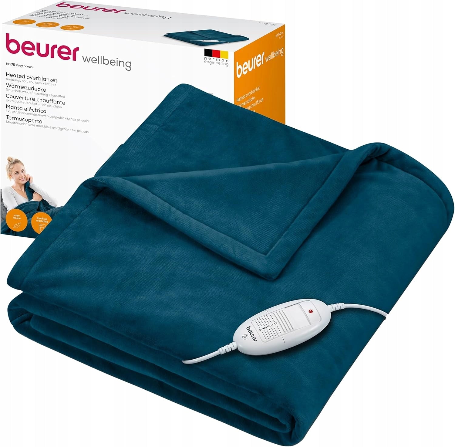 BEURER - HD 75 COSY OCEAN HEATING BLANKET - OCEAN - 180X130CM Packaging status original