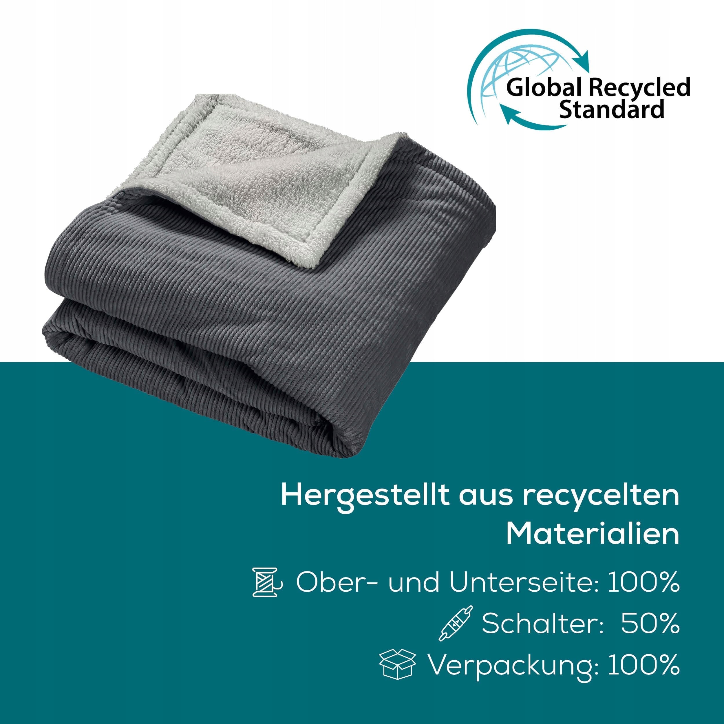 BEURER HD 80 Grey Electric Heating Blanket 6 Temperatures Eco Materials Medical device no