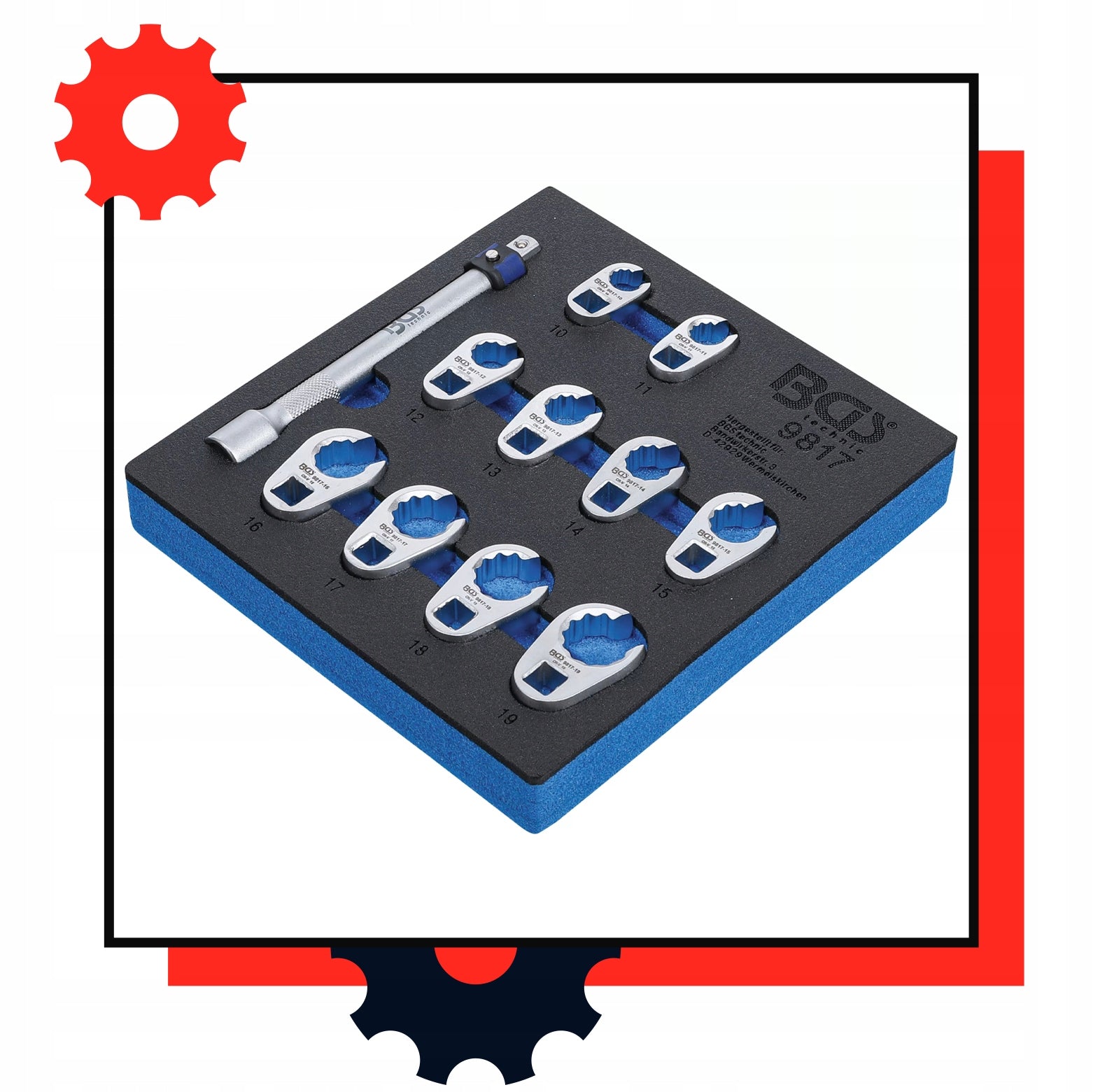 BGS CLAW WRENCH SET 10 MM (3/8") 10 TO 19 MM 11 EL. Number of items in the set 1