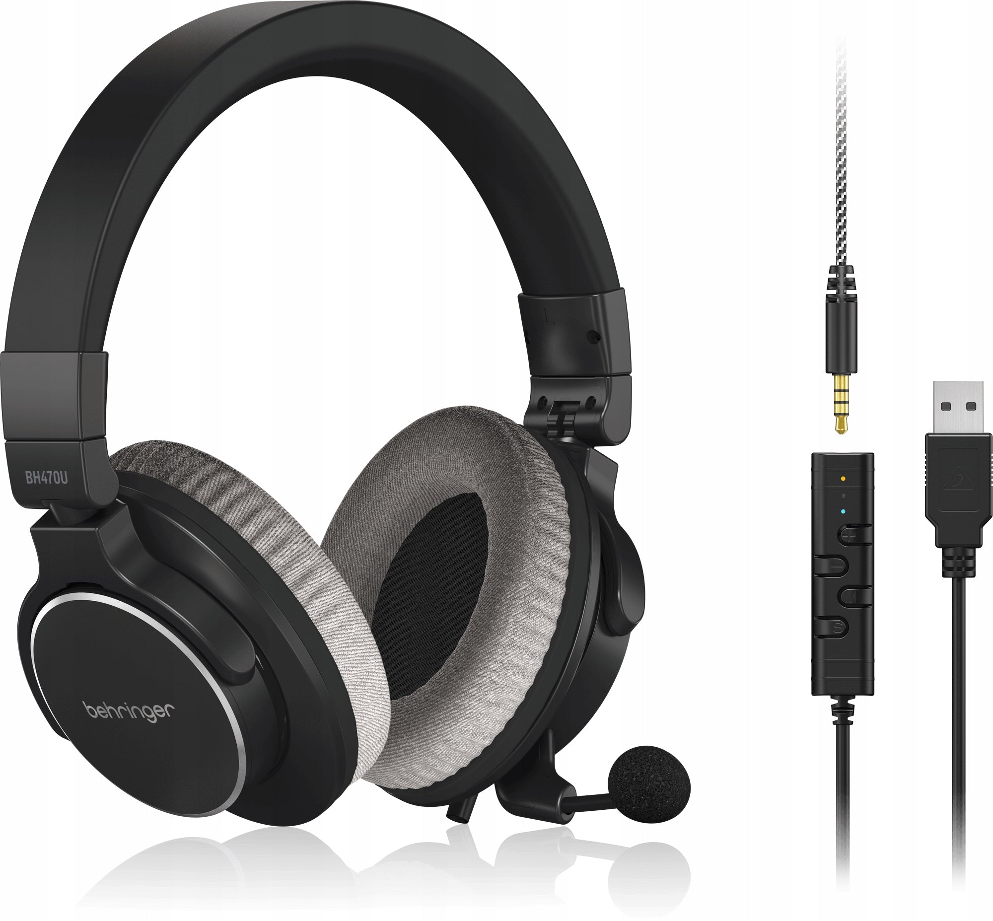 BH 470U Studio Headphones With Microphone and USB Interface Behringer Packaging status original