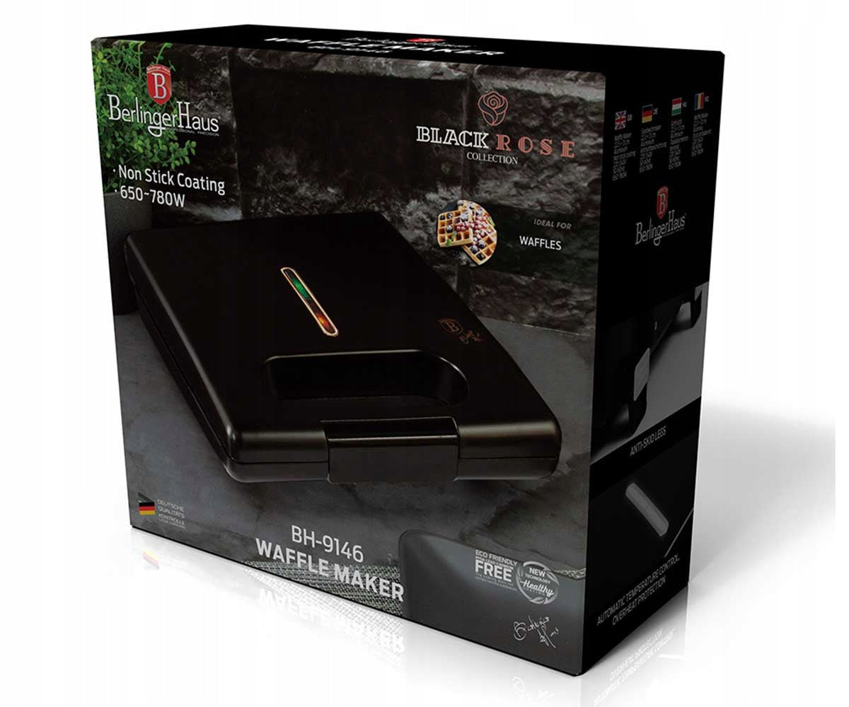 BH-9146 - 780W Waffle Maker Berlinger Haus Black Rose Collection Power rating 780 W