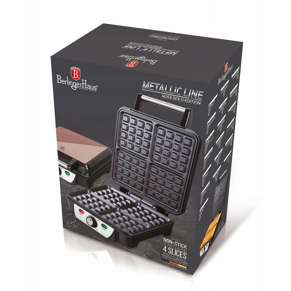 BH-9452 - Waffle maker 1100W Berlinger Haus Rose Gold Collection Packaging status original