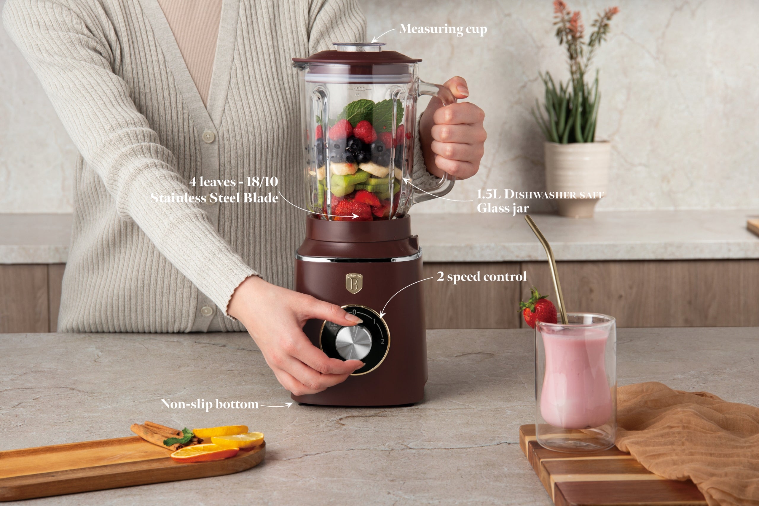BH-9494 - Cup blender 1000 W Berlinger Haus Leonardo Collection Manufacturer code BH-9494