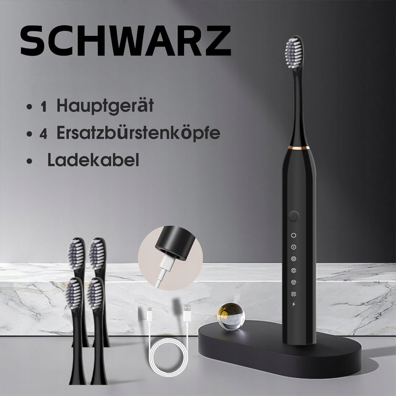 BHleve Electric Toothbrush 4 Tips 6 Modes Medical device type accessories for a medical device or a product without an intended medical purpose