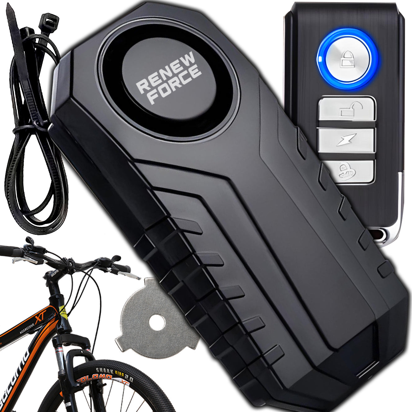 BICYCLE ALARM Anti-Theft LOUD Lock With Remote Control Wireless 50M