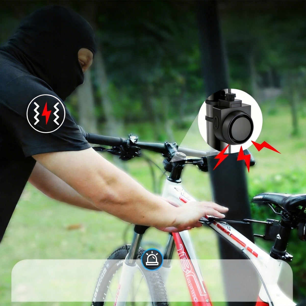 BICYCLE ALARM Anti-Theft LOUD Lock With Remote Control Wireless 80M Brand no brand