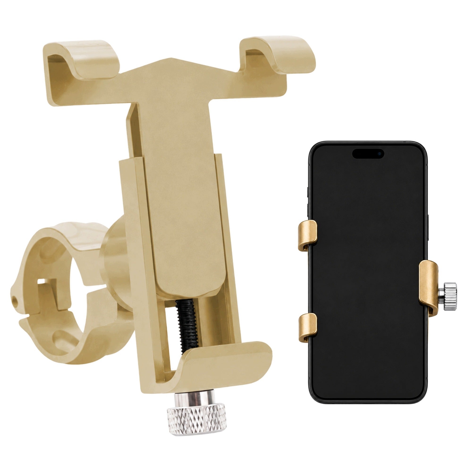 BICYCLE ALUMINUM PHONE HOLDER ROTARY MOTOR 360° GOLD UNIVERSAL