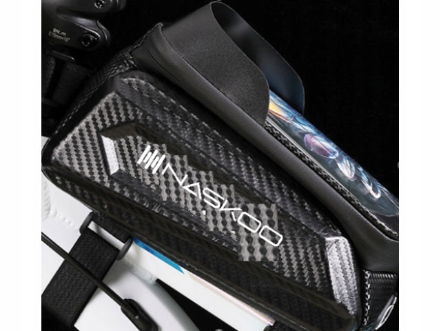 BICYCLE BAG BICYCLE POUCH MANAGER PHONE FRAME WATERPROOF WITH VELCRO Color black