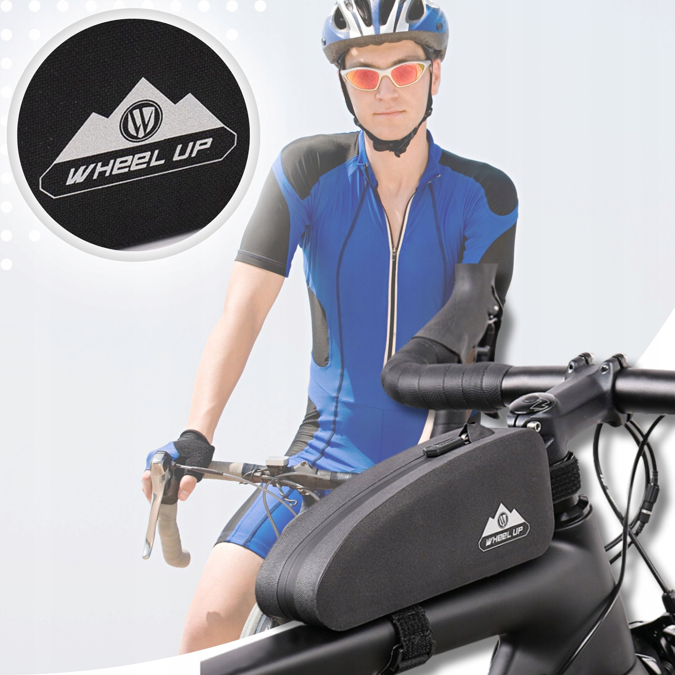 BICYCLE BAG FOR FRAME BICYCLE POUCH FOR FRAME WATERPROOF FRAME POUCH Color black