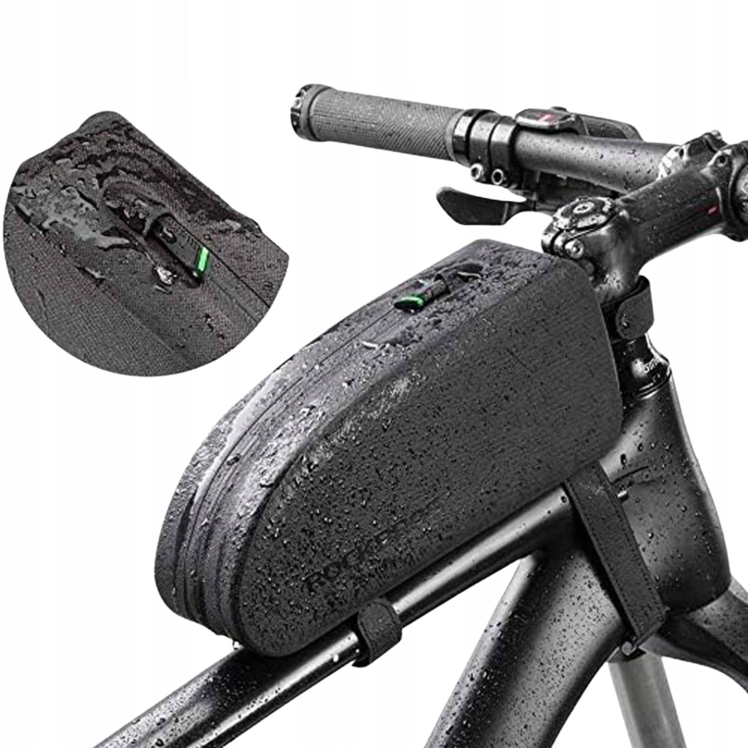 BICYCLE BAG FOR FRAME WATERPROOF POUCH LARGE ROOMY BLACK 1.6L ROCKBROS Packaging status original