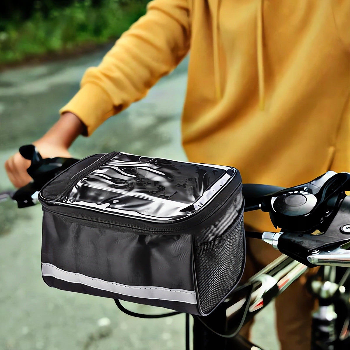 BICYCLE BAG FOR HANDLEBAR POUCH PHONE POCKET MAP NAVIGATION GPS Brand Unitec