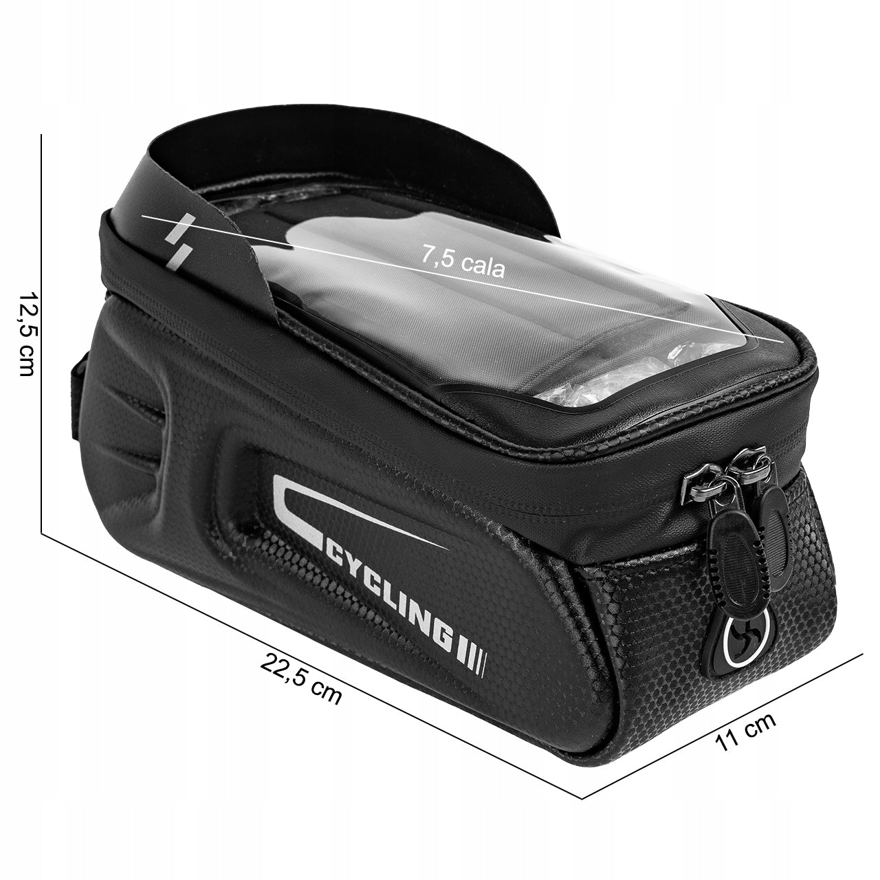 BICYCLE BAG FOR KEYS WALLET PHONE 17X9CM 9,5" WATERPROOF POUCH 1,7L Packaging status original