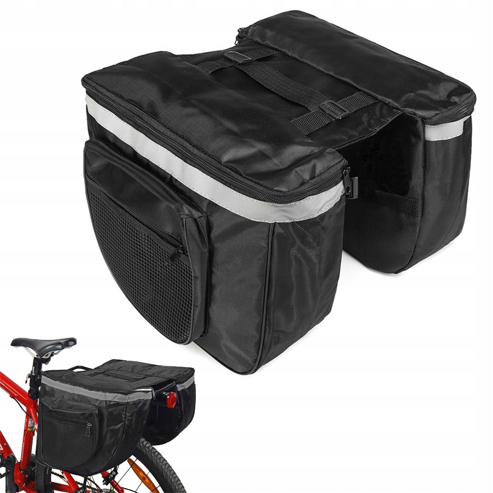 BICYCLE BAG FOR THE RUNGIANT BICYCLE BAG DOUBLE LARGE CAPACITY + REFLECTIVES Color black
