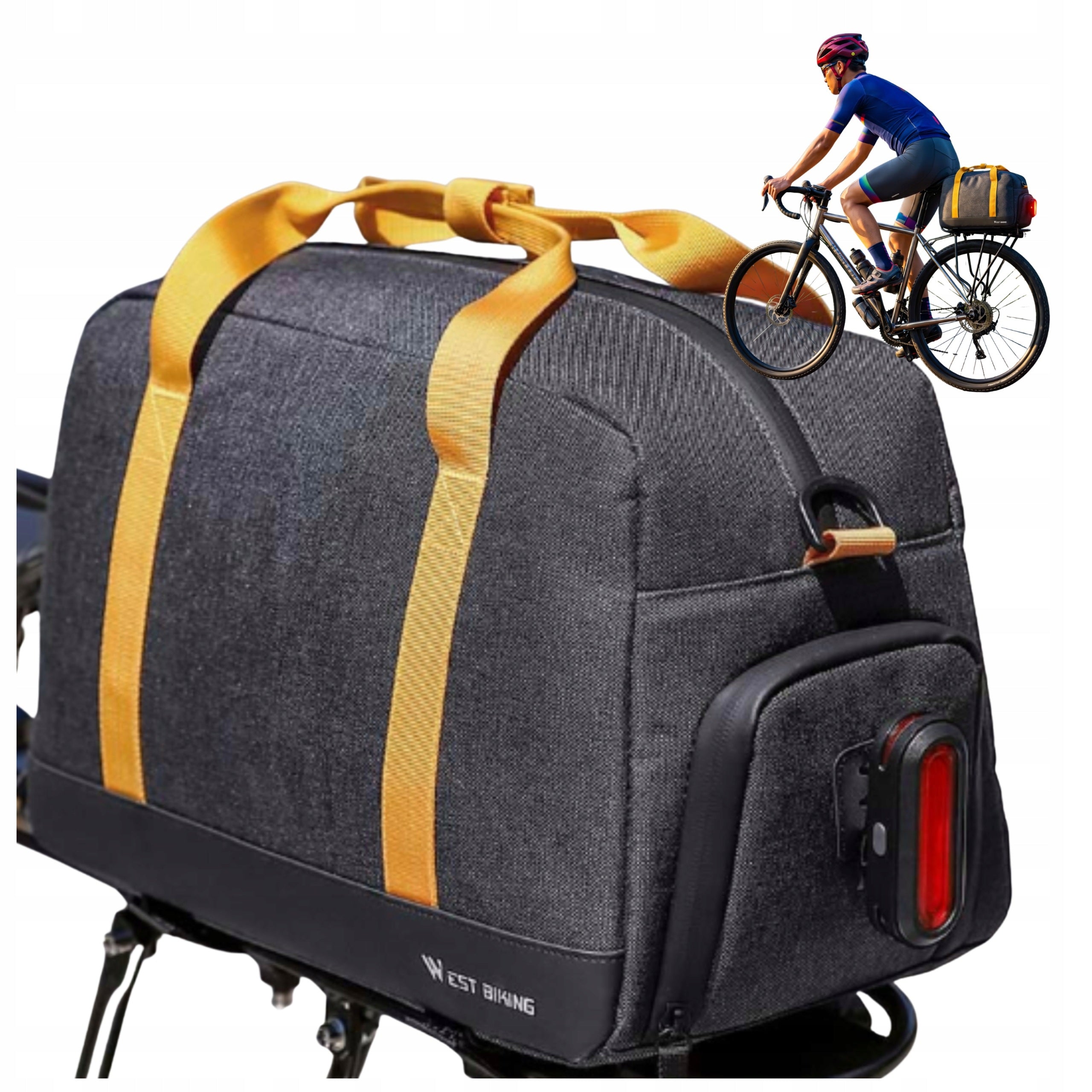 BICYCLE BAG PANNIER FOR BICYCLE RACK REAR 8,3L WATERPROOF TRUNK