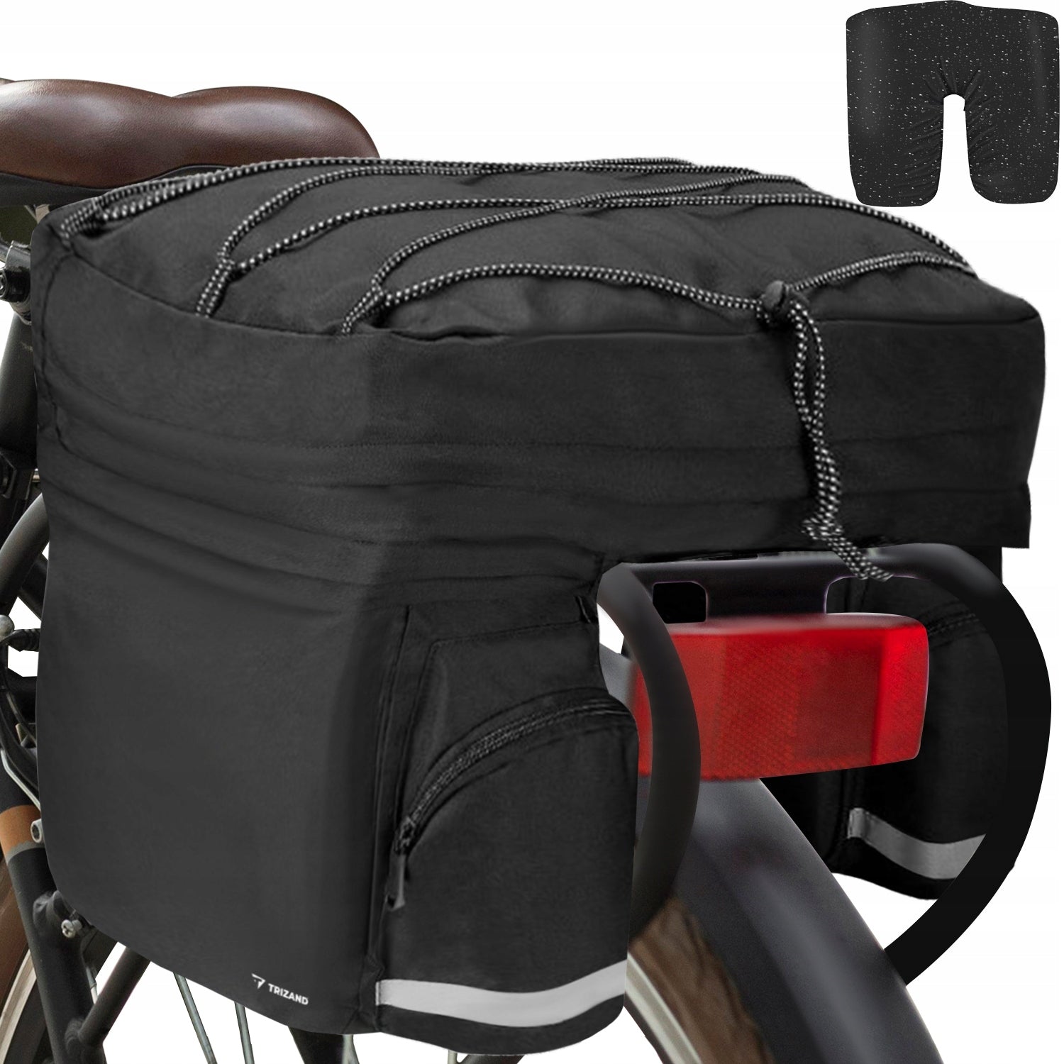 BICYCLE BAG PANNIER FOR RACK BICYCLE WATERPROOF CASE LARGE BLACK ROOMY Manufacturer code 23798
