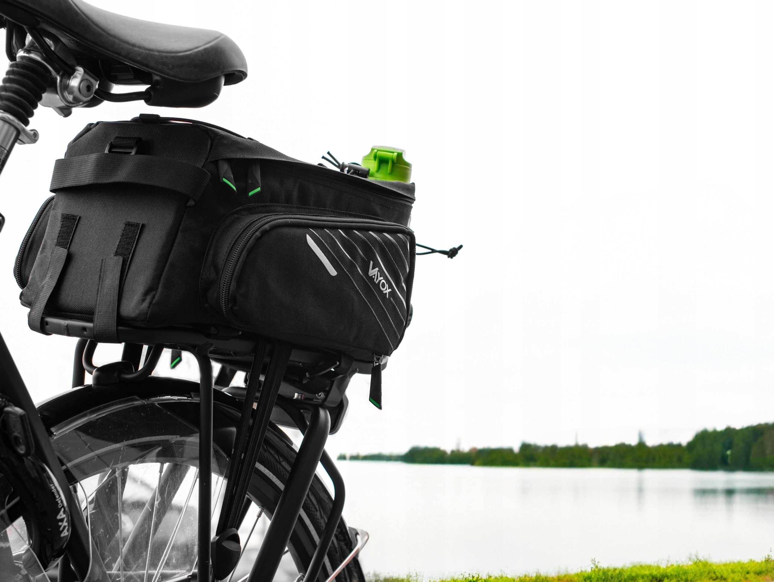BICYCLE BAG PANNIER FOR REAR RACK CAPACIOUS WATERPROOF COVER VAYOX Manufacturer code VA0171