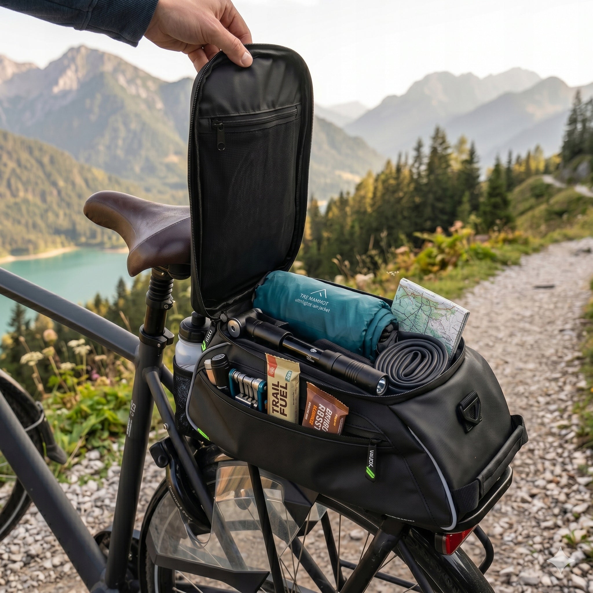BICYCLE BAG PANNIER FOR REAR RACK LARGE WATERPROOF SHOULDER STRAP VAYOX Packaging status original